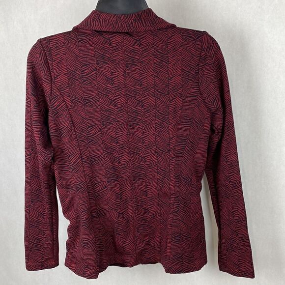 BrasilSul Athletic Jacket Sz Small Dark Red Black Zip Front - Picture 4 of 11